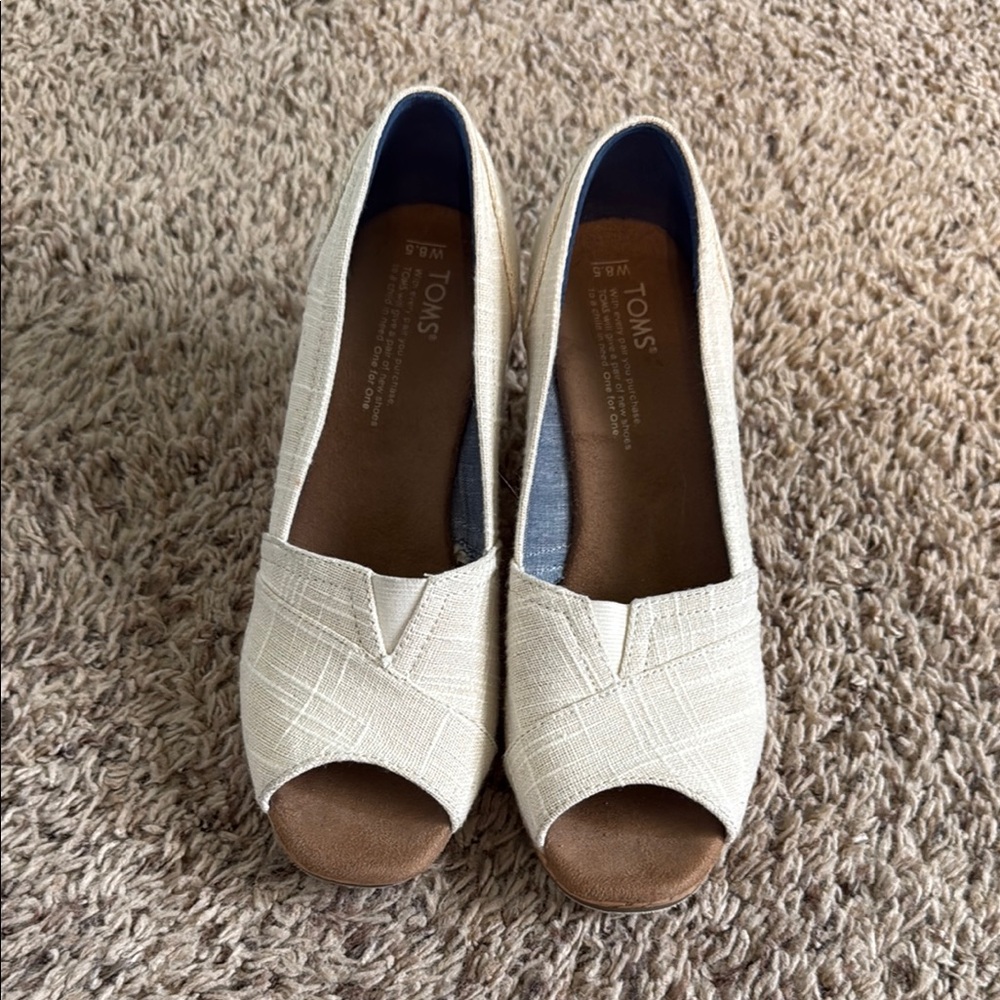 Toms Cream Espadrille Slip-Ons